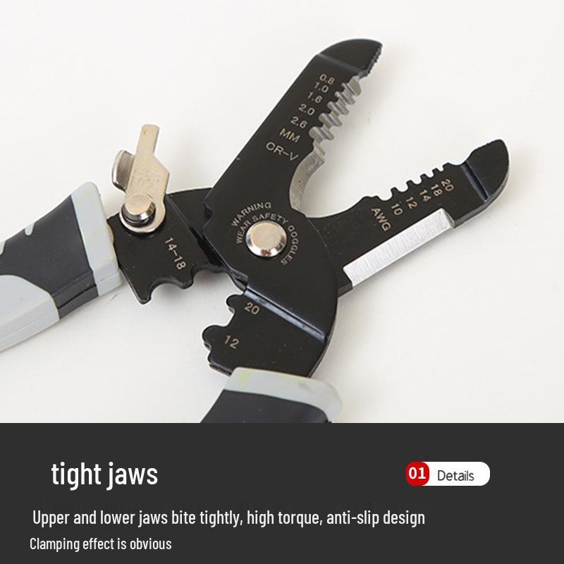 7-Inch Multi-Functional Electrician Wire Stripper & Crimping Pliers Tool for Cutting and Peeling Network Cables