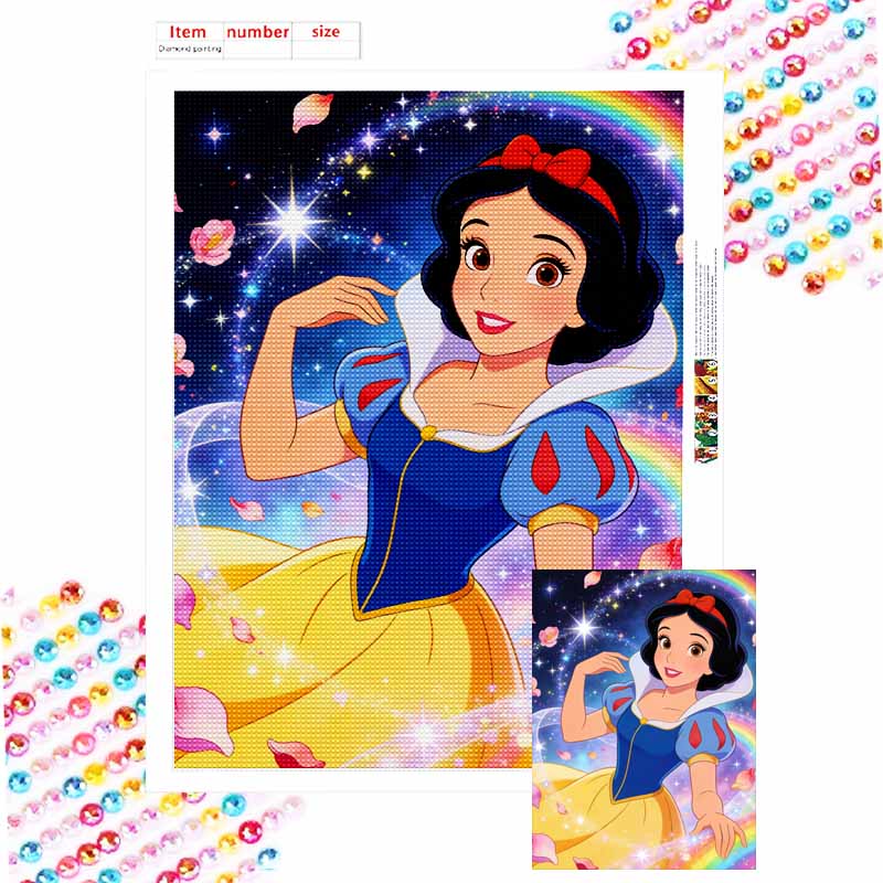 Disney Diamond Painting Kit Full Diamond Round Snow White Decor Home Decor Craft Gift