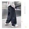 Boys Straight Loose Solid Color Casual Long Work Pants For Big Boys
