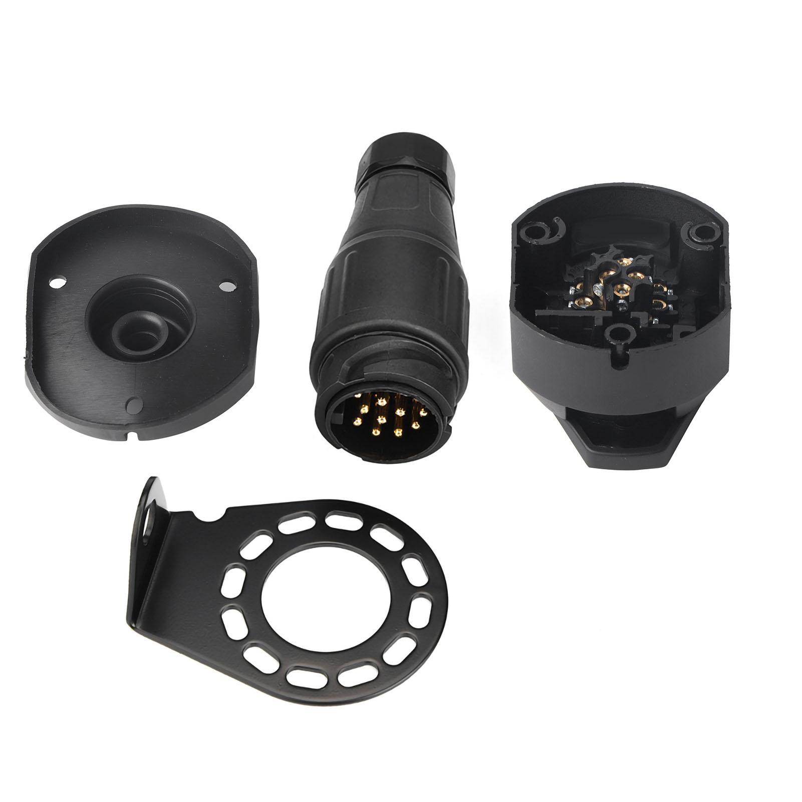 

12V 13Pin Trailer Plug Socket Connector Adapter Bracket for Trailer Caravan Towing Towbar