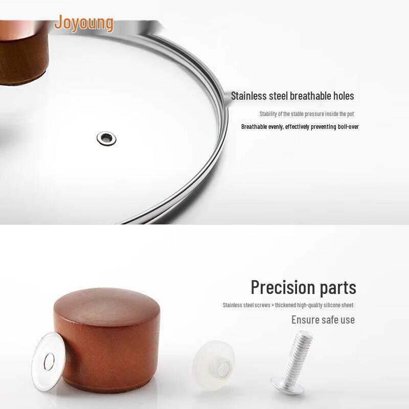 Joyoung Healthy Non-Coated Refined Iron Wok with Lid