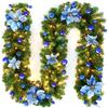 2.7M Christmas Wreath Rattan Garland For Front Door Window Christmas Decoration Artificial Rattan Hanging Staircase Ornaments