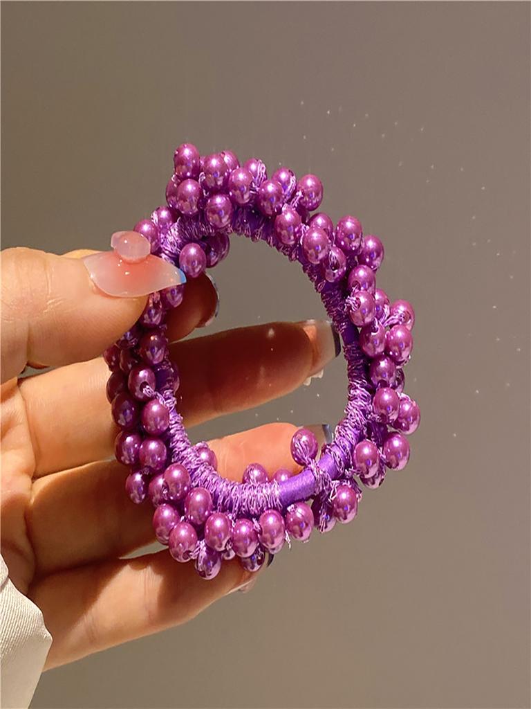 5 Farben Frau Elegant Perle Haargummis Perlen Mädchen Scrunchies Gummibänder Pferdeschwanzhalter Elastisches Haarband Haarschmuck