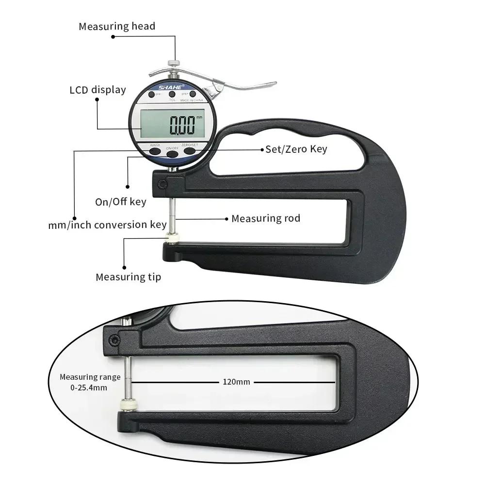 25mm 0.01mm Electronic Leather Thickness Measurement Tool Thickness Meter Paper Thickness Gauge
