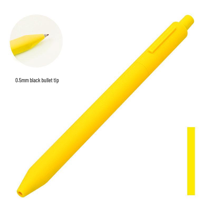 Shuyuan Black Gel Pen - Push-Button, Student Use, Minimalist Design, Candy-Colored Silicone Barrel.