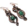 Aventhurian 999 Copper Wire Wrap Jewelry Earrings, Handmade Gemstone Earrings Jewelry, Gifts For Wife Brand New Earrings