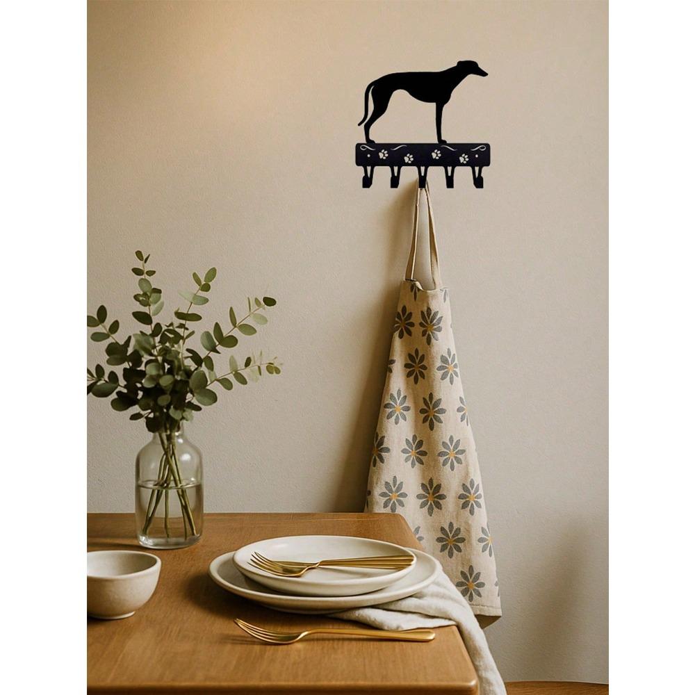 1-Pack Black Metal Dog Design Wall Hook Functional Home Decor for Hallway Entryway Storage Organization Pet Lover Gift