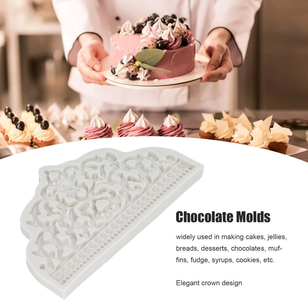 Pearl Border Detail Crown Silicone Mold Food Grade Silicone Chocolate Mold  Party Decorations