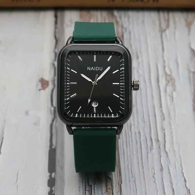 Rectangle Calendar Male Female Watch Fashion Student Silicone Watch Belt Simple Quartz Watch Relogio Feminino Zegarek Damski