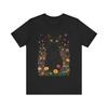 Black Cat In Flower Garden Art Nature & Spring Design T-Shirt