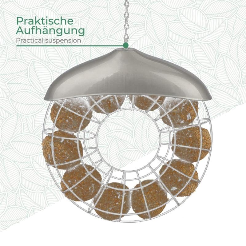 Birds Food Dispenser for Wild Sparrows Garden Grease-Basket Outdoor