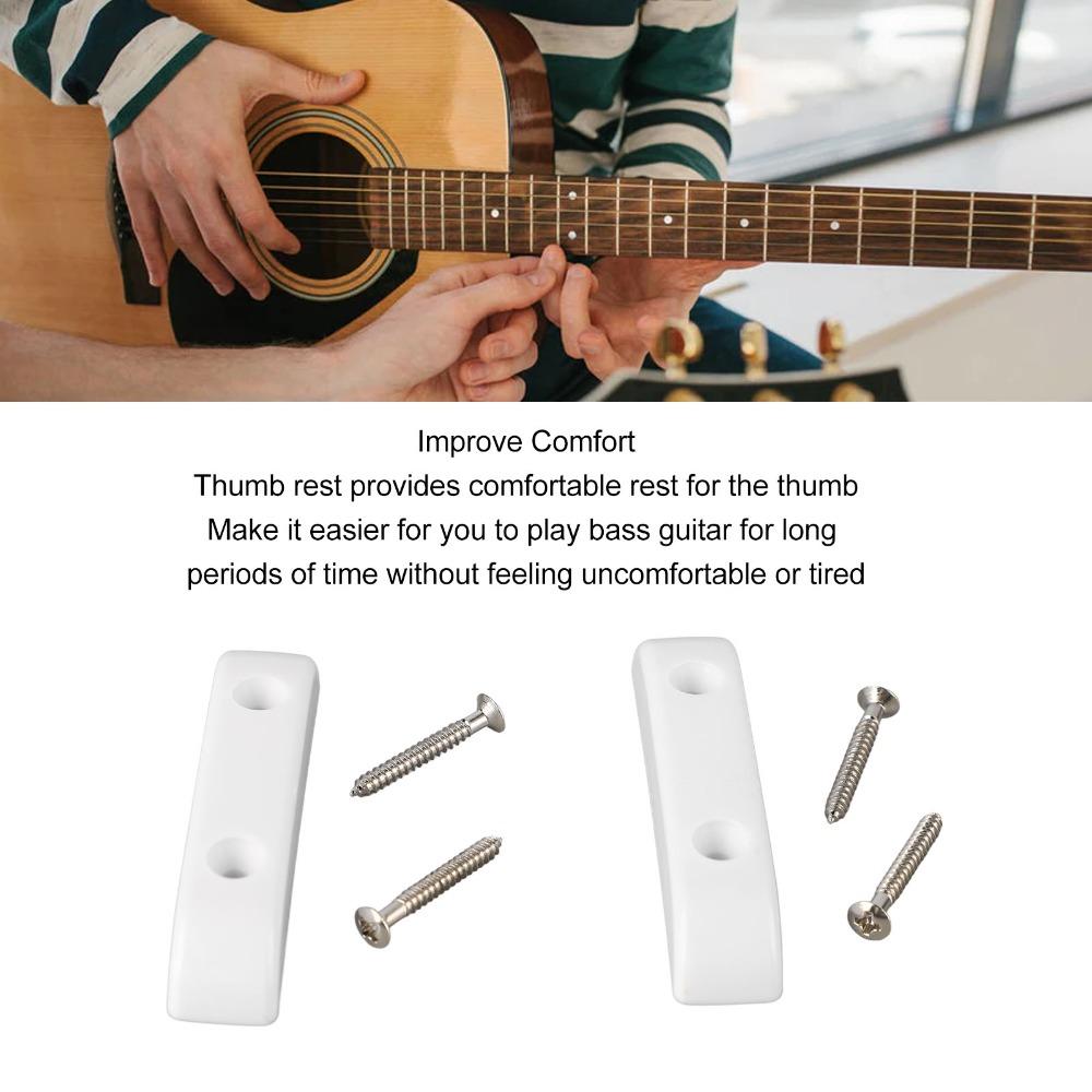 4PCS Plastic Bass Thumb Rest White Bass Finger Rest Anti Slip Bass Guitar Thumb Rest  Guitar