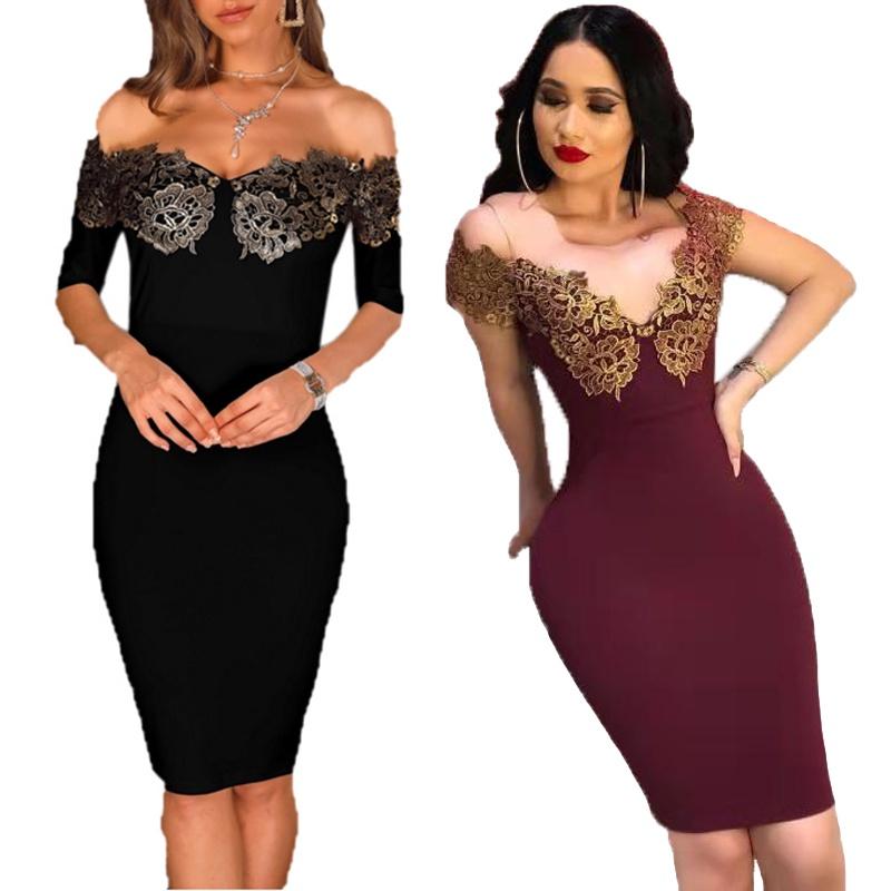 Stunning Women Off Shoulder Deep V-neck Bodycon Backless Mini Dress For Events