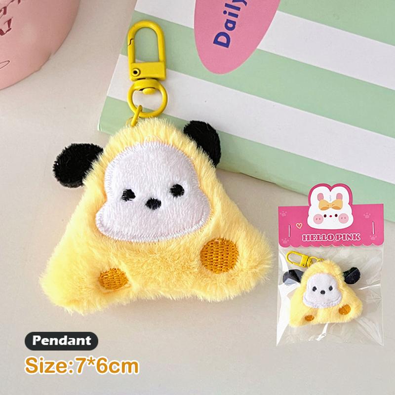 Breloc cu pandantiv drăguț de pluș cu câinele Pochacco pentru femei, fete, inel de chei auto creativ, decorațiuni pentru geantă, accesorii, cadou