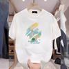 Summer Menswear Cotton White Short Sleeve Loose and Simple Top Casual and Comfortable T-shirt