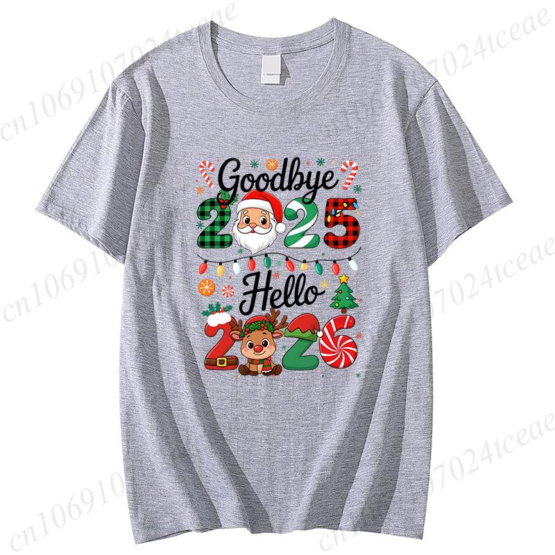 Goodbye 2025 Hello 2026 Tee Happy New Year 2026 Crew TShirts Christmas Matching Family tops New Year New Me TShirts Gift