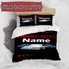 3pcs Duvet Cover Set (1*Duvet Cover + 2*Pillowcase, Without Core), Custom Name Knight Rider Pattern Bedding Set, Home Bedroom Decor Gift