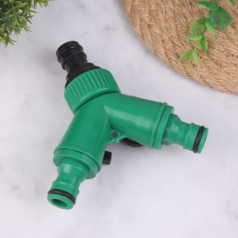 2 Way Garden Water Pipe Connectors Pipe Adapter Y Shape Hose Splitter Valve Three Way Plastic Valve With Switch