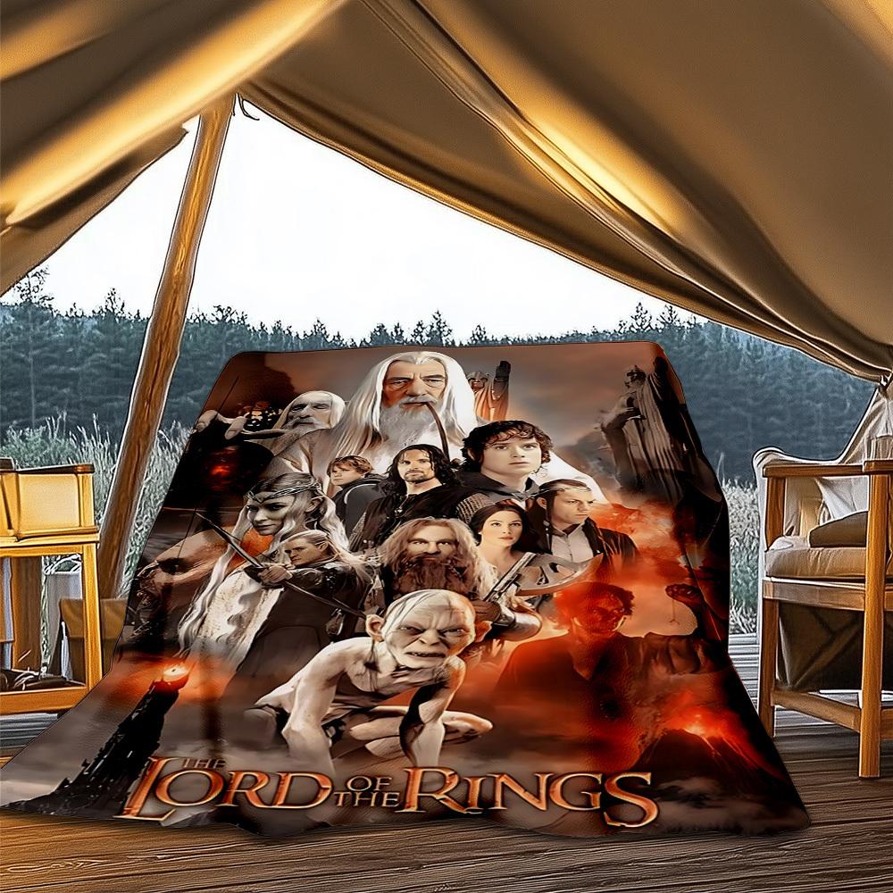 1pc Lord of the Rings Outdoor Flannel Throw Blanket Soft, Lightweight & Warm for Sofa, Office