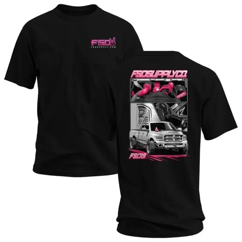 FSD Supply Co Pink Diesel Truck T-Shirt, Slammed Cummins Build Graphic Tee XS