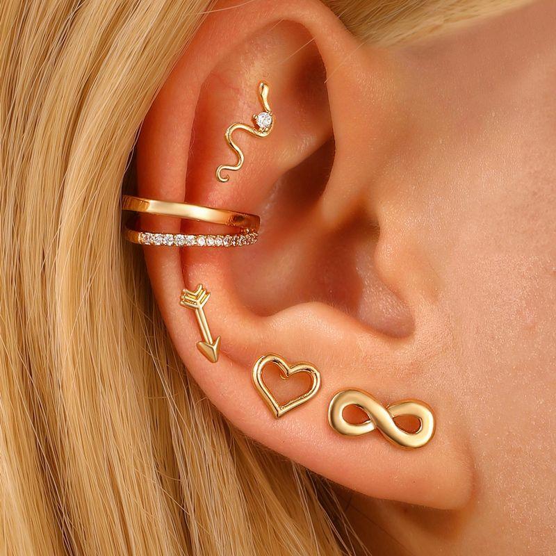 Fashion ins Star Moon Leaf Ear Bone Nail Ear Clip Ear Buckle Tassel Earrings Women's Fashion Overlapped Single Ear Suit Earrings