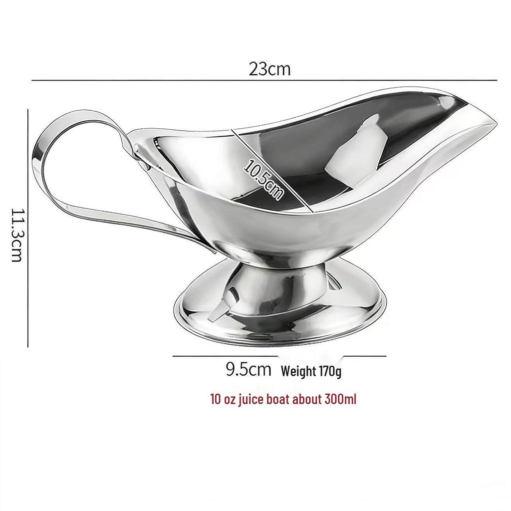 Stainless Steel Gravy and Sauce Boat - Black Pepper Sauce Pot, Non-Magnetic, Hotel Restaurant Supplies.