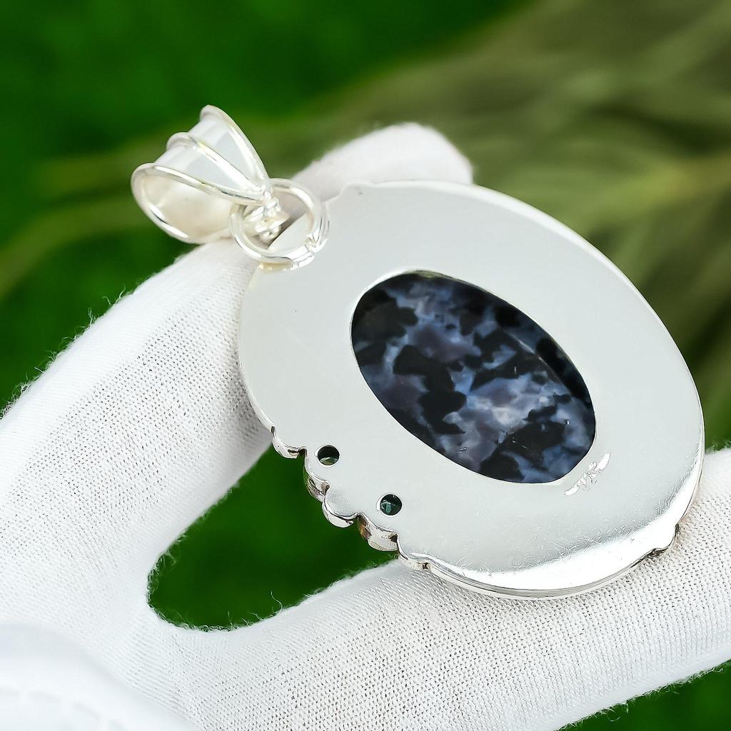 Mothers Day Sale 925 Silver Natural Mystic Merlinite Tourmaline Pendant Jewelry