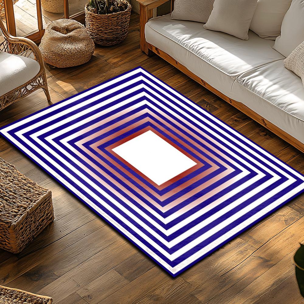 Tuniu Geometric Striped Rug Modern Living Room Floor Carpet Mat Non-Slip Decoration