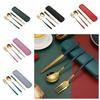 Silver/Gold Color Forks and Spoon Chopsticks Set Stainless Steel Travel Flatware Picnic