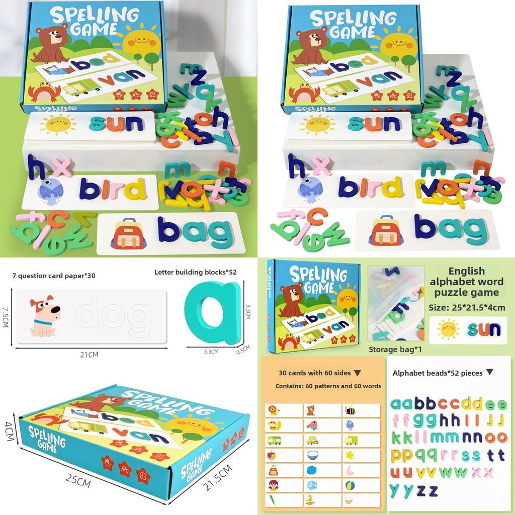 Wooden Alphabet Puzzle For Kids Educational Toy For Early Learning And Word Building