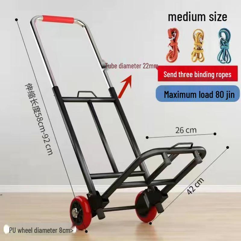 Folding Stair Climbing Shopping Cart: Portable Luggage Trailer & Small Hand Truck for Elderly and Grocery Use