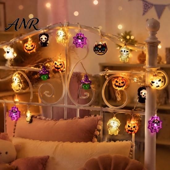 Bedroom Festive Lighting Halloween String Lights, 10/20 LED Spooky Pumpkin Ghost Fairy Light, Battery Decorative Powered Bulbs Operated Lights