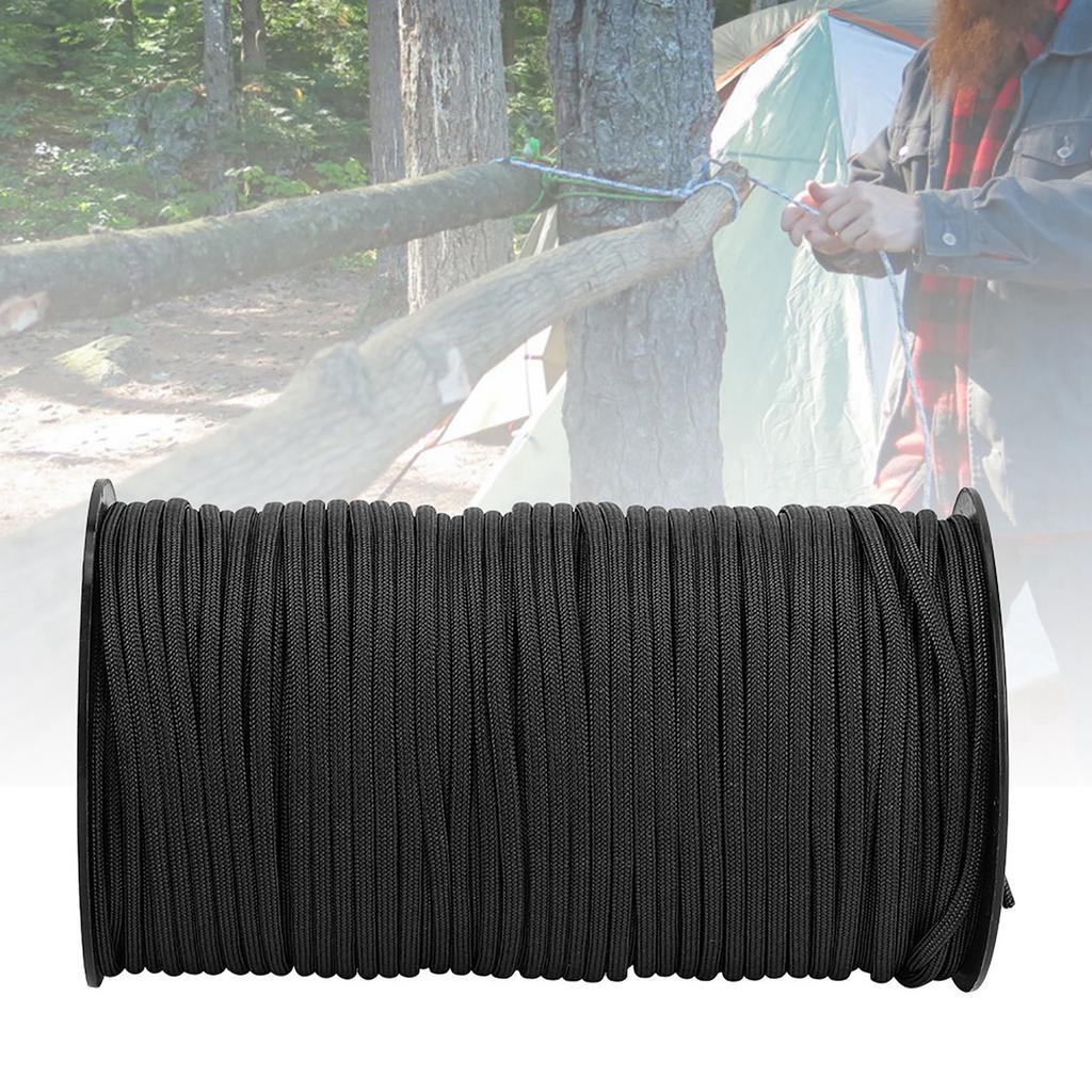 100m Outdoor Rock Parachute   Rope Survival Cord for   Hiking(Black)
