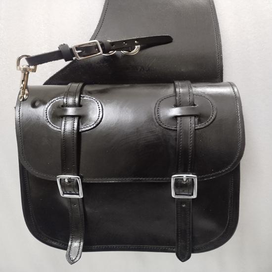 Premium Leather Western black Trail Horse Saddle Black Bag for Horse Trail Riding Saddle Bag.