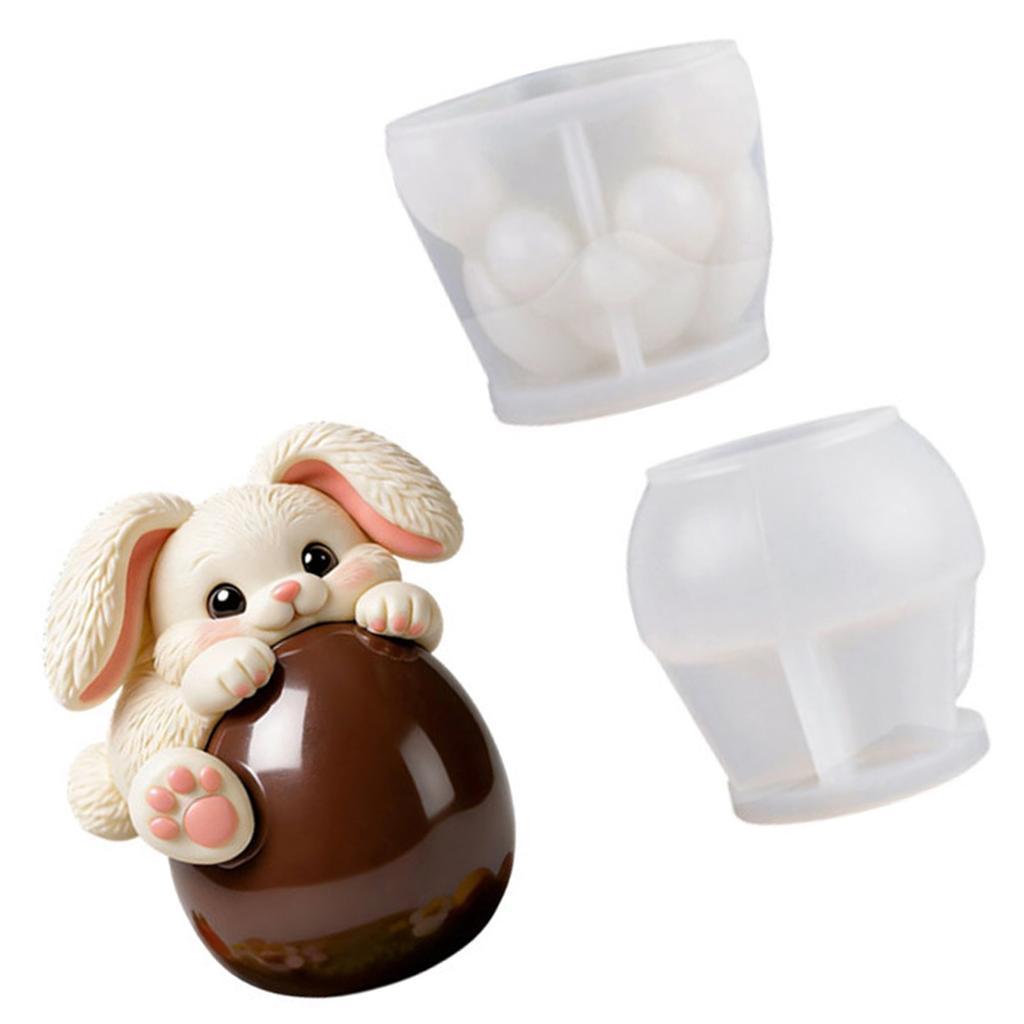 Flexible Silicone Mousse Cake Molds Rabbit Eggs Shaped Shape Chocolate Baking Mould Bakeware for Parties and Celebration