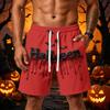 Men Loose Fit Halloween Themed Shorts with Pockets Drawstring Waist Athletic Casual Shorts for Sports and Wear