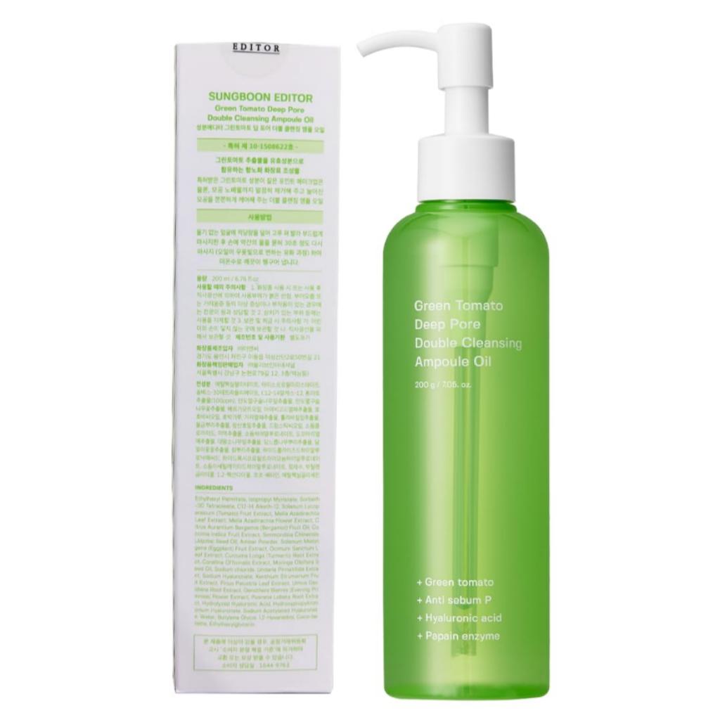 [SUNGBOON EDITOR] Green Tomato Deep Pore Double Cleansing Ampoule Oil 200ml