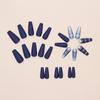 Retro Gestreift Feiner Glitzer Peeling Blau Abnehmbare Nagel Aufklebenägel