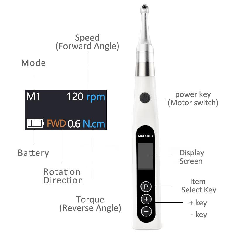 Dentale Endo Motor 16:1 Reductie Contrahoek Endodontische Behandeling Wortelkanaalbehandeling Draadloze Tandheelkundige Apparatuur