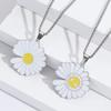 Süßer und cooler Stil Edelstahl Kleine Zhuju Halskette, Hip-Hop Trend Sonnenblumen Anhänger, Romantischer Partner Partnerlook Schmuck