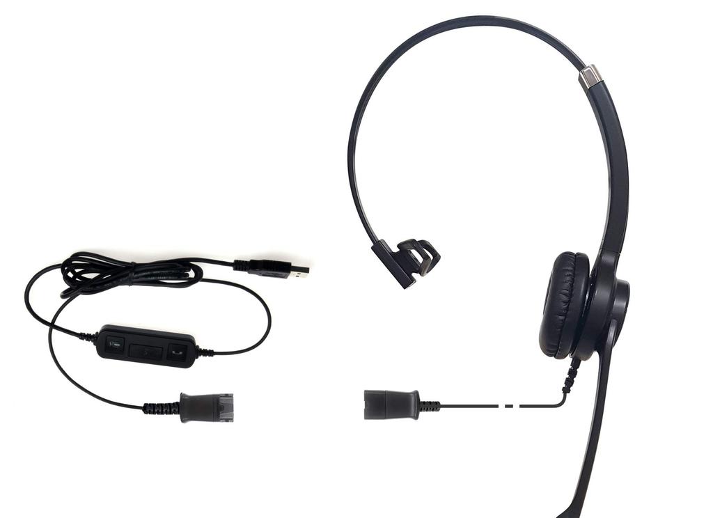 IPD Einzelohr-Headset mit Geräuschunterdrückung für PC-Softphones wie Microsoft Skype für Cisco und andere Kommunikationssoftwareprogramme IPH-250 USB-A