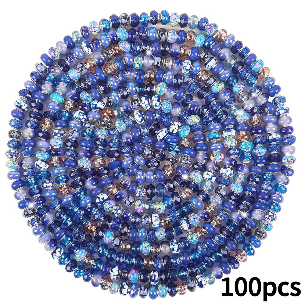 Mărgele cu găuri mari în stil european de rășină 30/50/100, margele distanțiere pentru producția de bijuterii, diverse margele mari europene libere și colorate