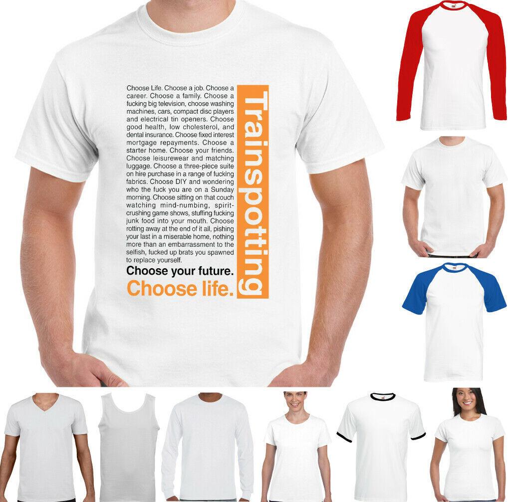26 TRAINSPOTTING T-SHIRT Mens Movie Introduction Funny Choose Life Intro Unisex Top Unisex T-Shirt XXL