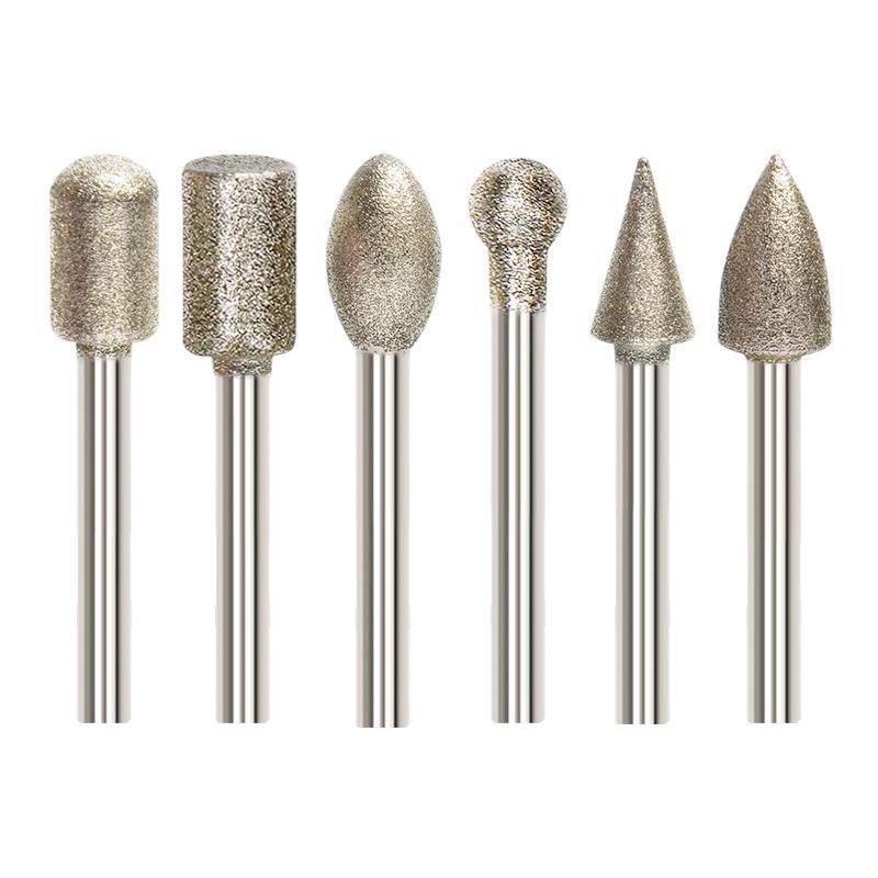 Emery Grinding Head for Metal and Jade Polishing, 3MM Electric Carving Tool.