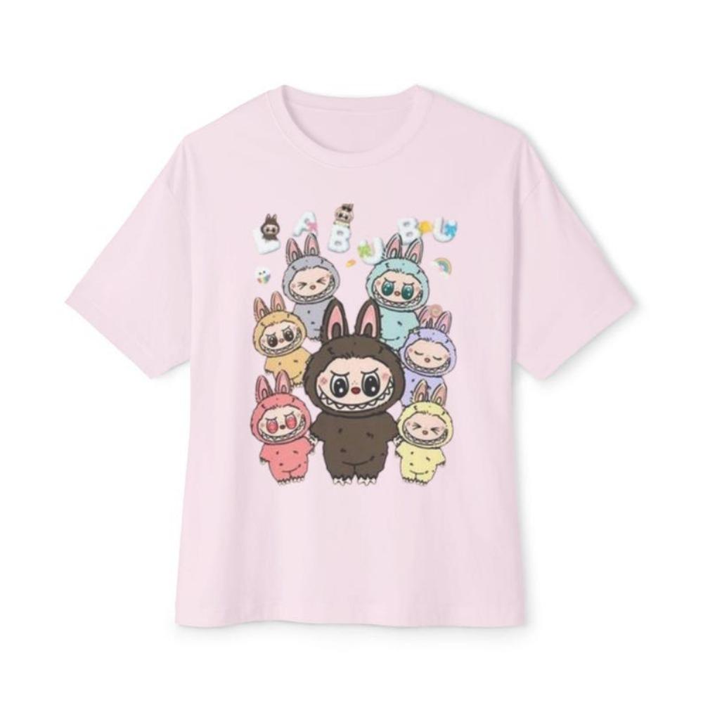 2025 new unisex T-shirt Harajuku fun cartoon labubu printed top
