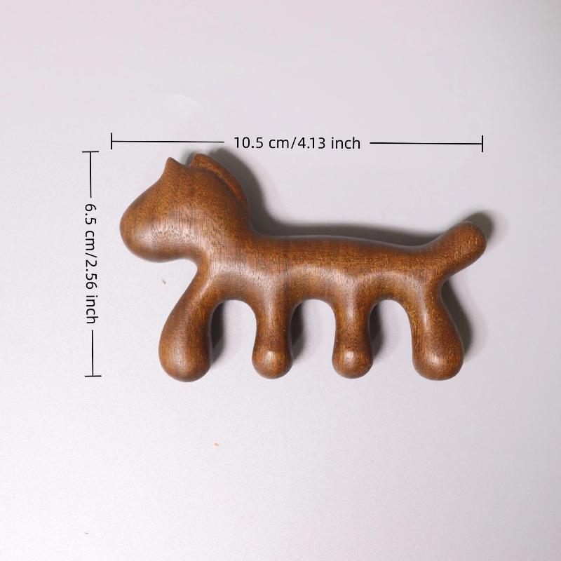 

Zodiac Horse Sandalwood Massage Comb Meridian Comb Scalp Head Scalp Relax Acupoint Massager Portable Wooden Handle Comb Anti-sta