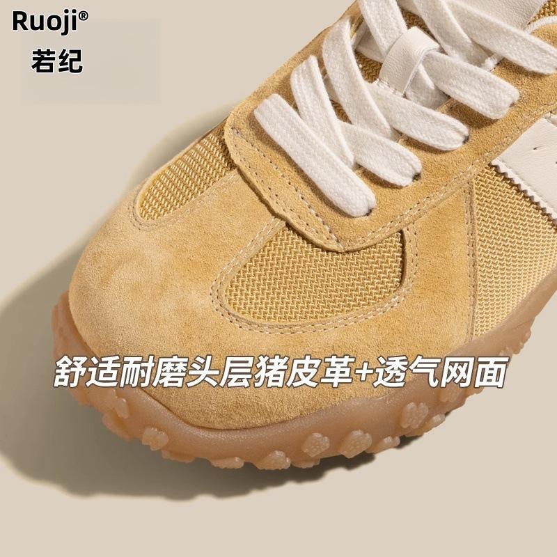 Ruoji increases the height within 7 cm, German training shoes for women's 2025 summer new soft-soled breathable mesh casual Forrest Gump shoes