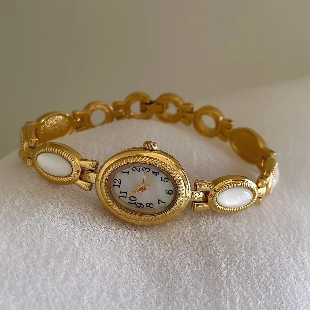 Vintage Watch Oval Quartz Waterproof Watches Women's Bracelet Wristwatch