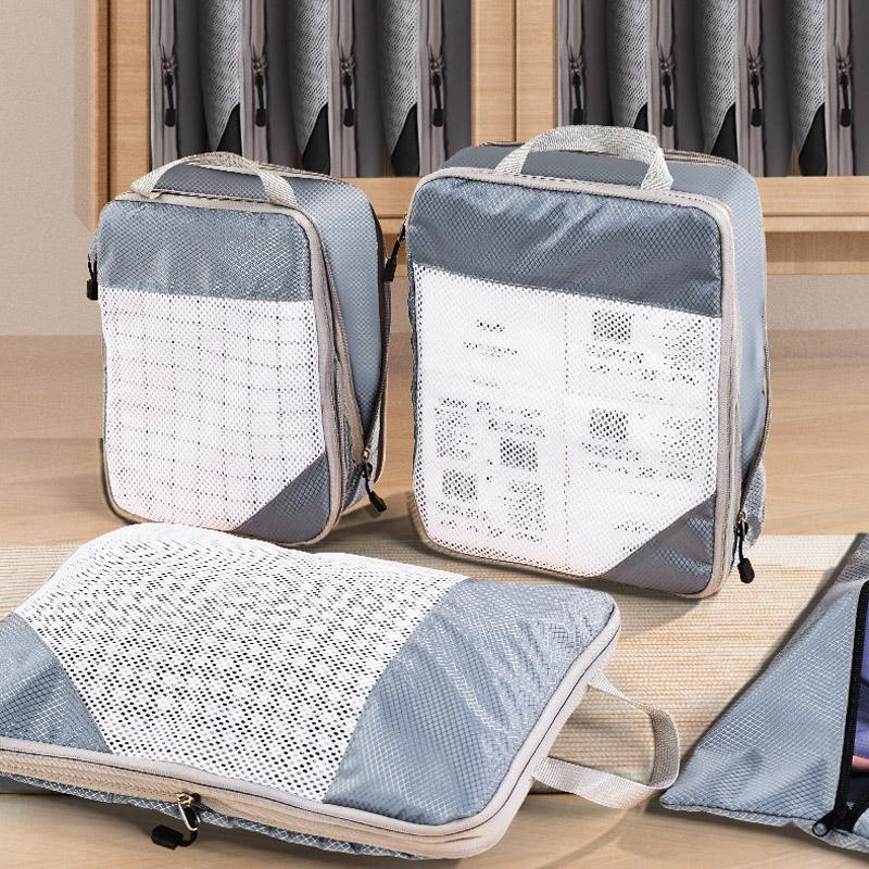 4-Piece Thickened Compressed Mesh Shoe & Luggage Storage Bags-Large Capacity,Multi-Functional & Organizers for Travel & Home Use