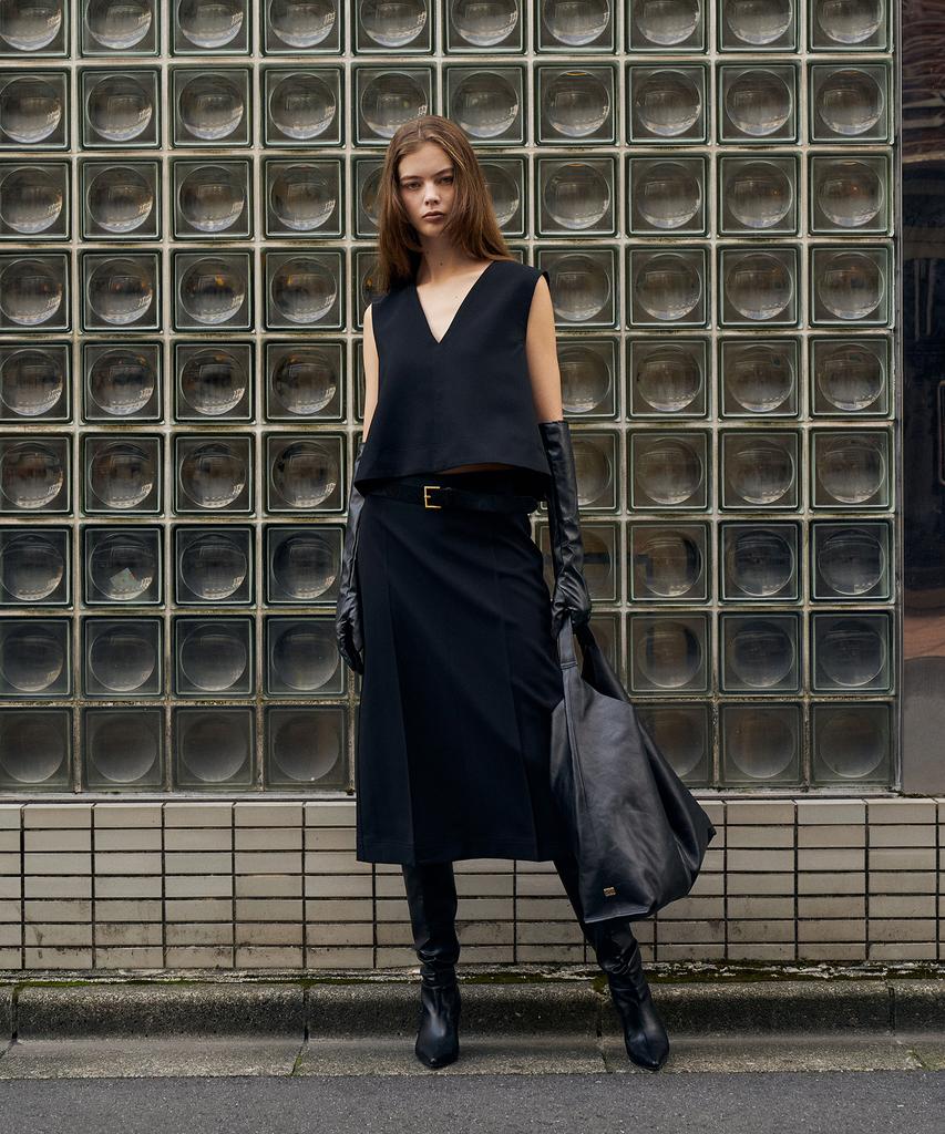 Rene J Back Slit Midi Skirt